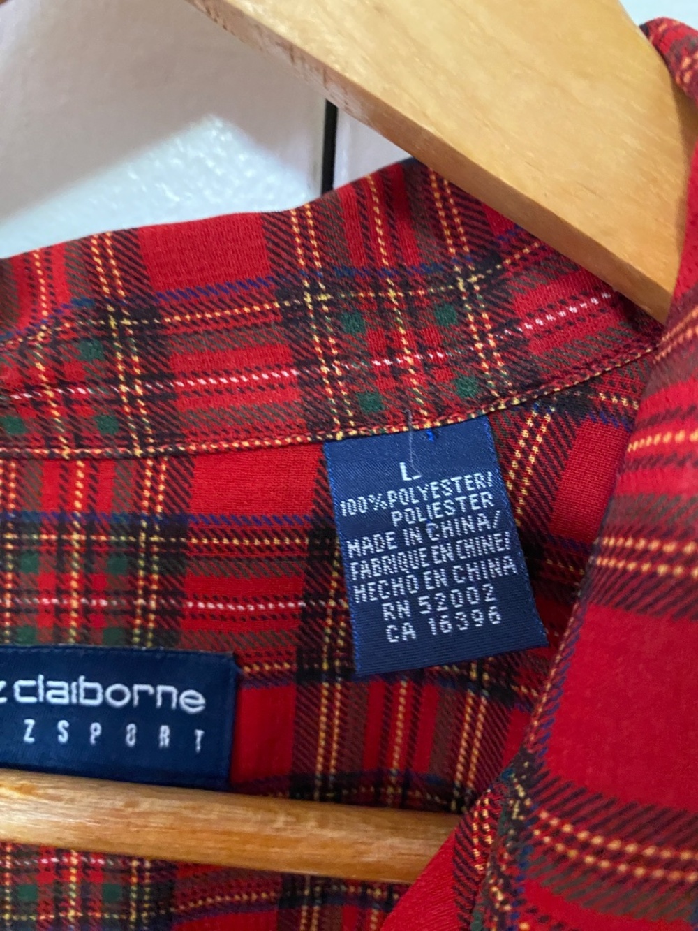 Vintage 90s Lizsport Liz Claiborne Plaid Button Down Blouse - Picture 2 of 4